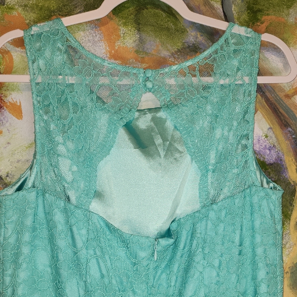 Calvin Klein Aqua Lace Midi Dress - Picture 4 of 7